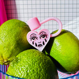 Crying heart straw cover