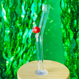 Reusable Glass Charm Straw - Mushroom