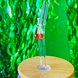 Reusable Glass Charm Straw - Cherry