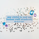 Honor Roll Cat Bumper Magnet- Blue