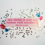 Honor Roll Cat Bumper Magnet- Pink