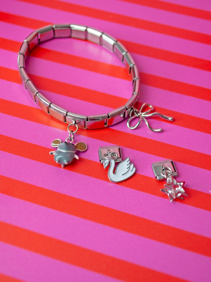 Italian Charm Bracelet Set- Swan Lake