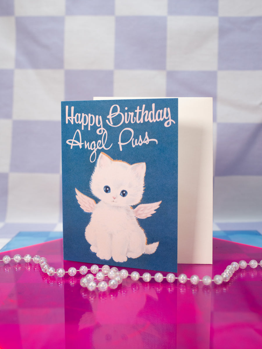 Angel Puss Birthday Card