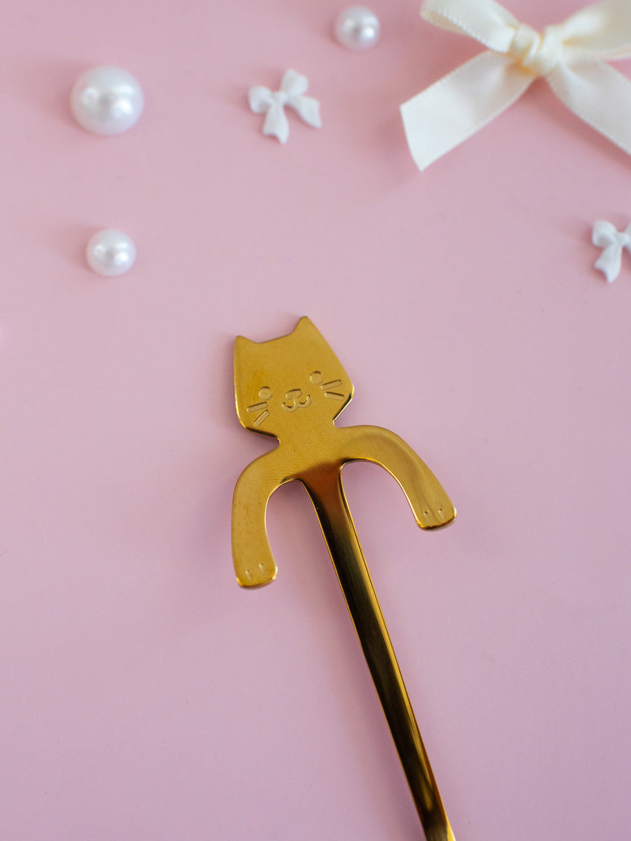 Cat Teaspoon - Gold