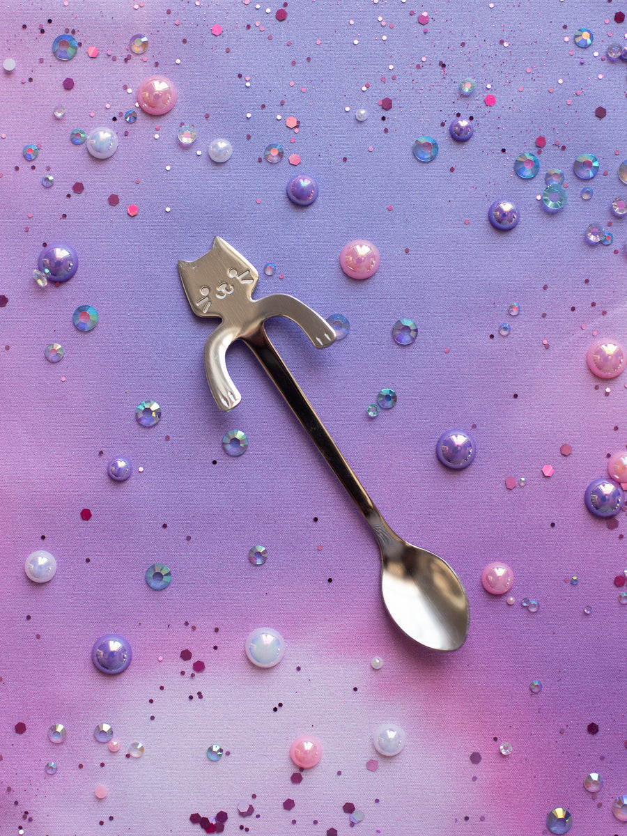 Cat Teaspoon- Silver