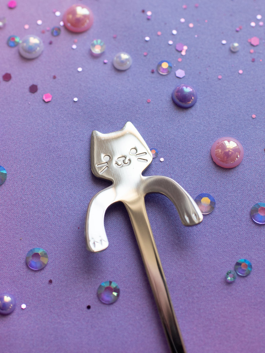 Cat Teaspoon- Silver