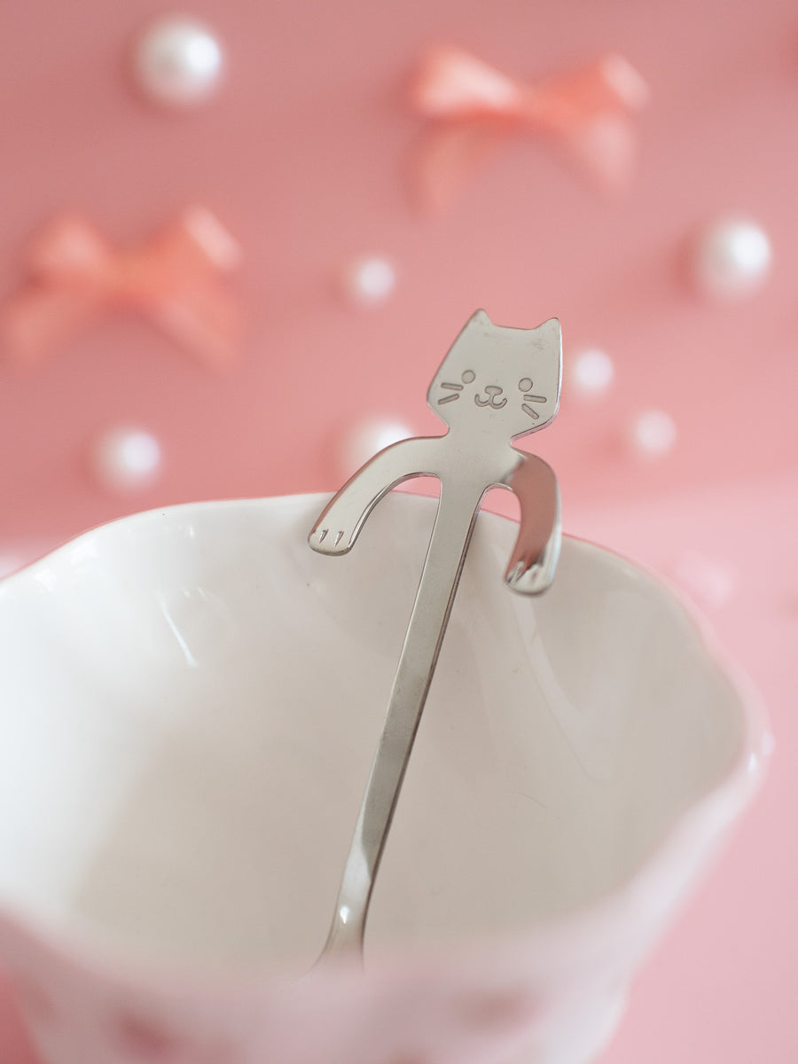 Cat Teaspoon- Silver