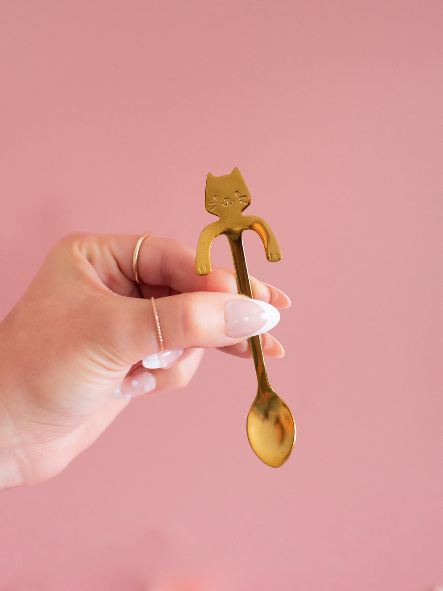 Cat Teaspoon - Gold