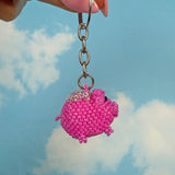 Pig Beaded Keychain