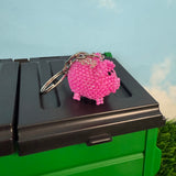 Pig Beaded Keychain