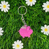 Pig Beaded Keychain