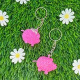 Pig Beaded Keychain