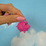 Pig Beaded Keychain