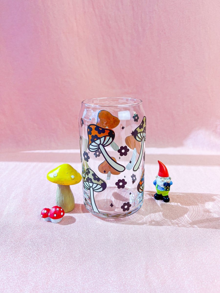 Retro Can Glass - Floral Mushy
