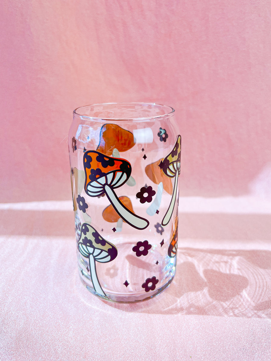 Retro Can Glass - Floral Mushy