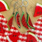Watermelon Beaded Keychain