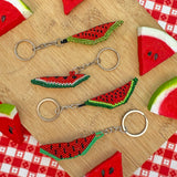Watermelon Beaded Keychain