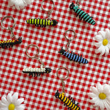 Caterpillar Beaded Keychain