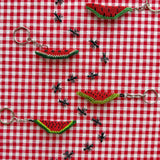Watermelon Beaded Keychain