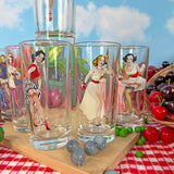Pin-Up Girl Glass Set