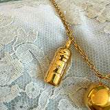 Martini Charm Necklace- Gold
