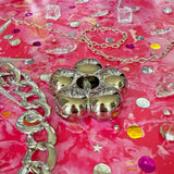 Chrome Flower Incense Holder