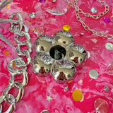 Chrome Flower Incense Holder