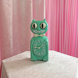 Ocean Waves Kitty-Cat Klock
