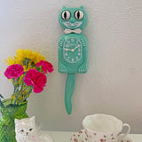 Ocean Waves Kitty-Cat Klock
