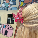 Cyber Butterfly Hair Claw- Pink