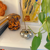Chrome Flower Incense Holder