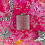 Rhinestone Flask- Pink