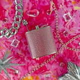 Rhinestone Flask- Pink