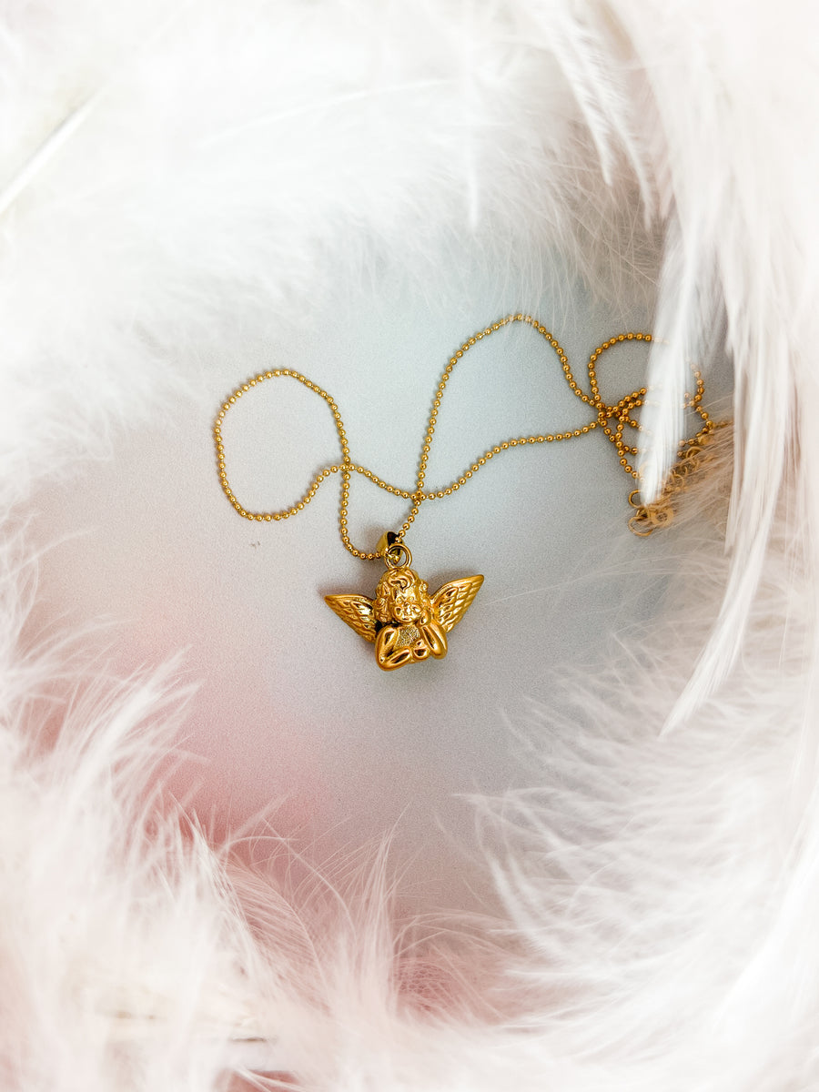 Cherub Necklace- Gold
