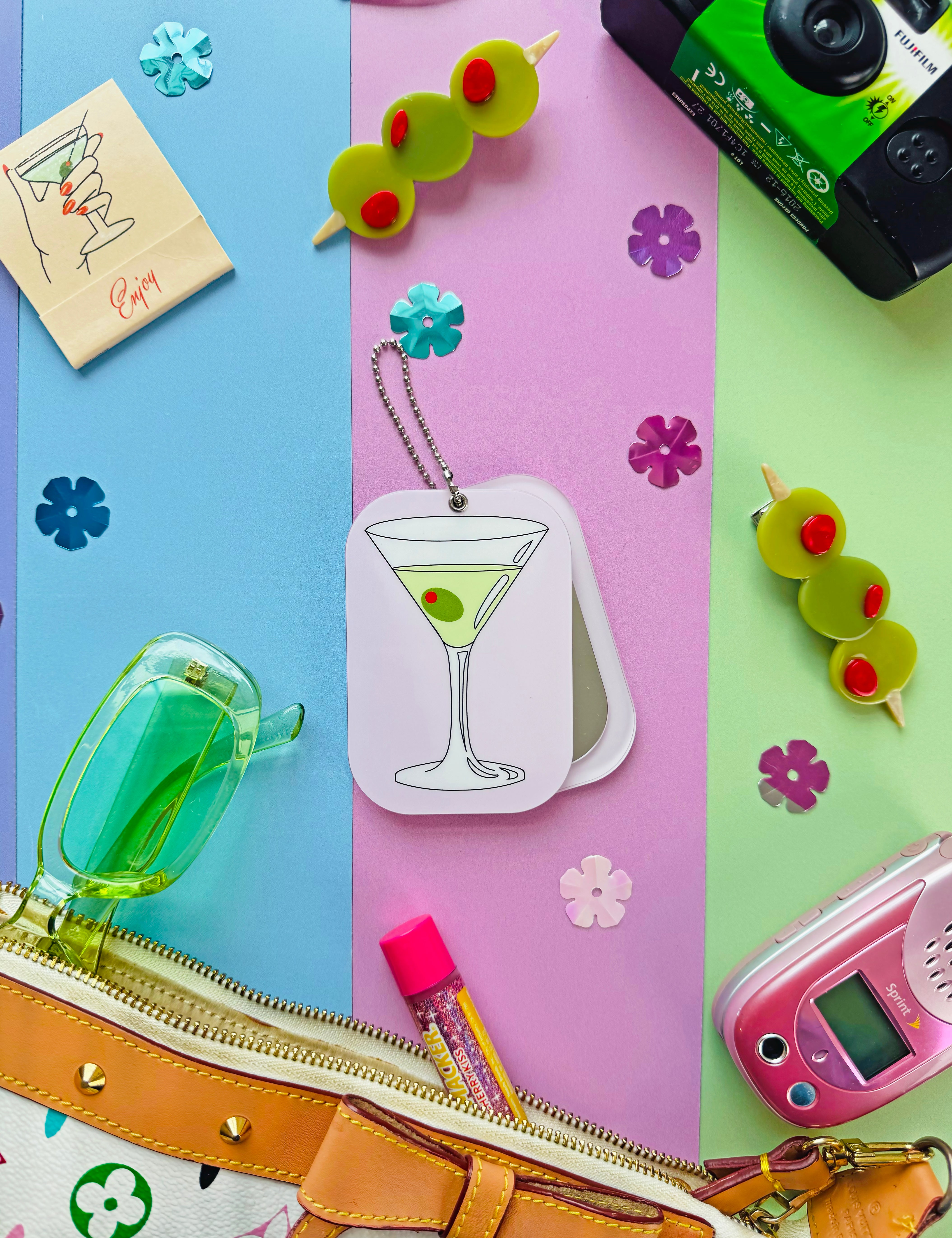 Tummy Hurts Mirror + Pill Case Keychain