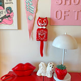 Classic Red Kit-Cat Klock - Heart Eyes