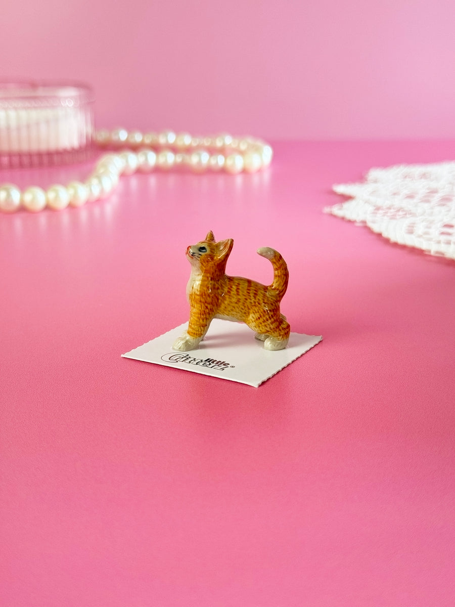 Orange Kitten Mini Porcelain Figurine