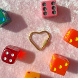 Screw Lock Heart Carabiner- Gold