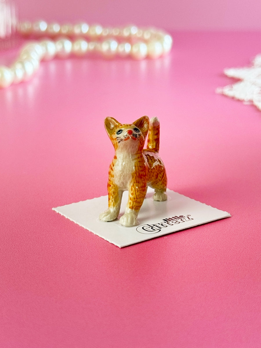 Orange Kitten Mini Porcelain Figurine