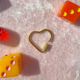 Screw Lock Heart Carabiner- Gold