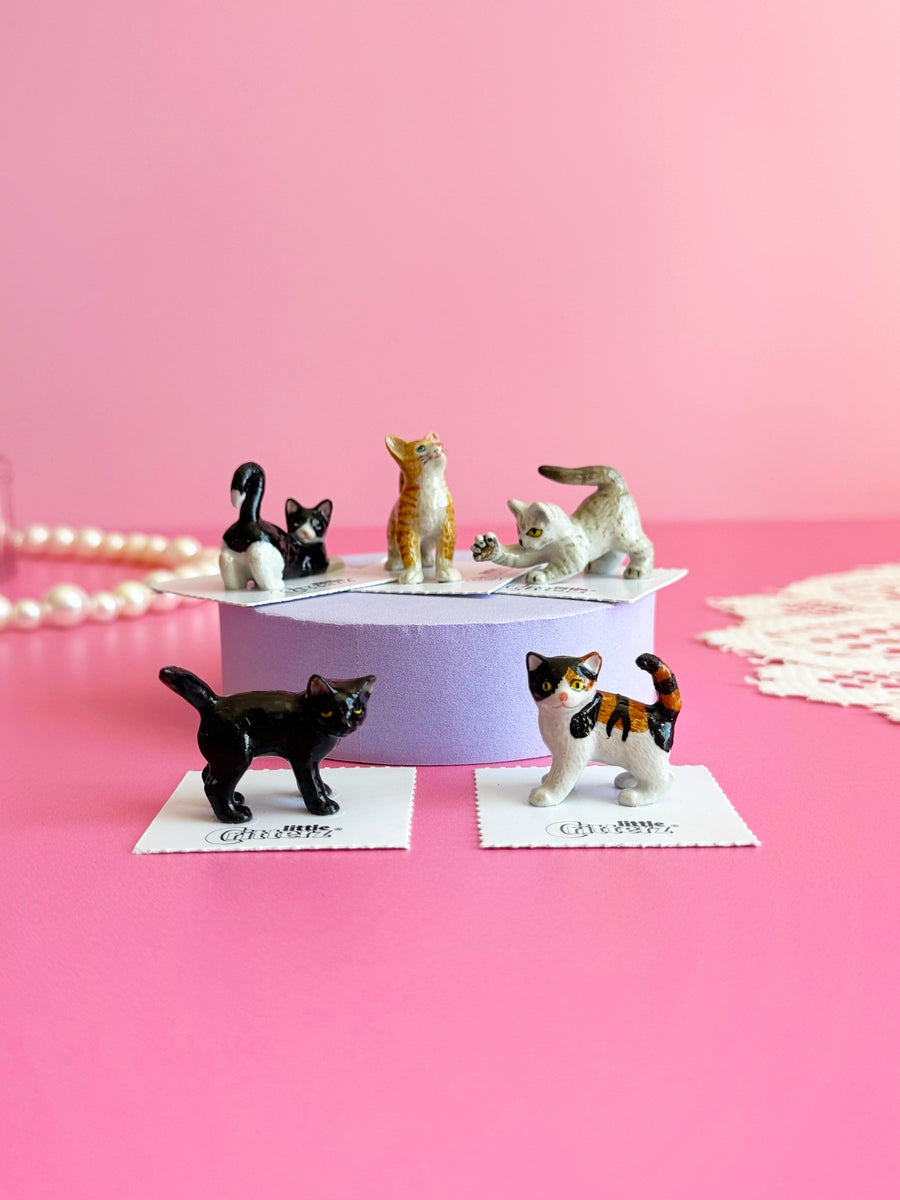 Black Kitten Mini Porcelain Figurine