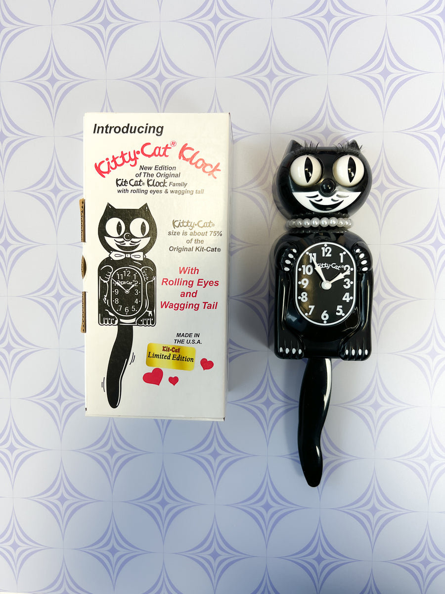 Black Miss Kitty Kit-Cat Klock