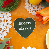 Green Olives Heart Sticker