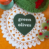 Green Olives Heart Sticker