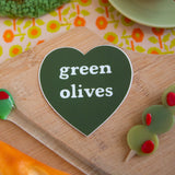 Green Olives Heart Sticker