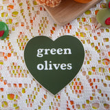 Green Olives Heart Sticker