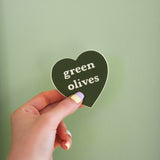 Green Olives Heart Sticker