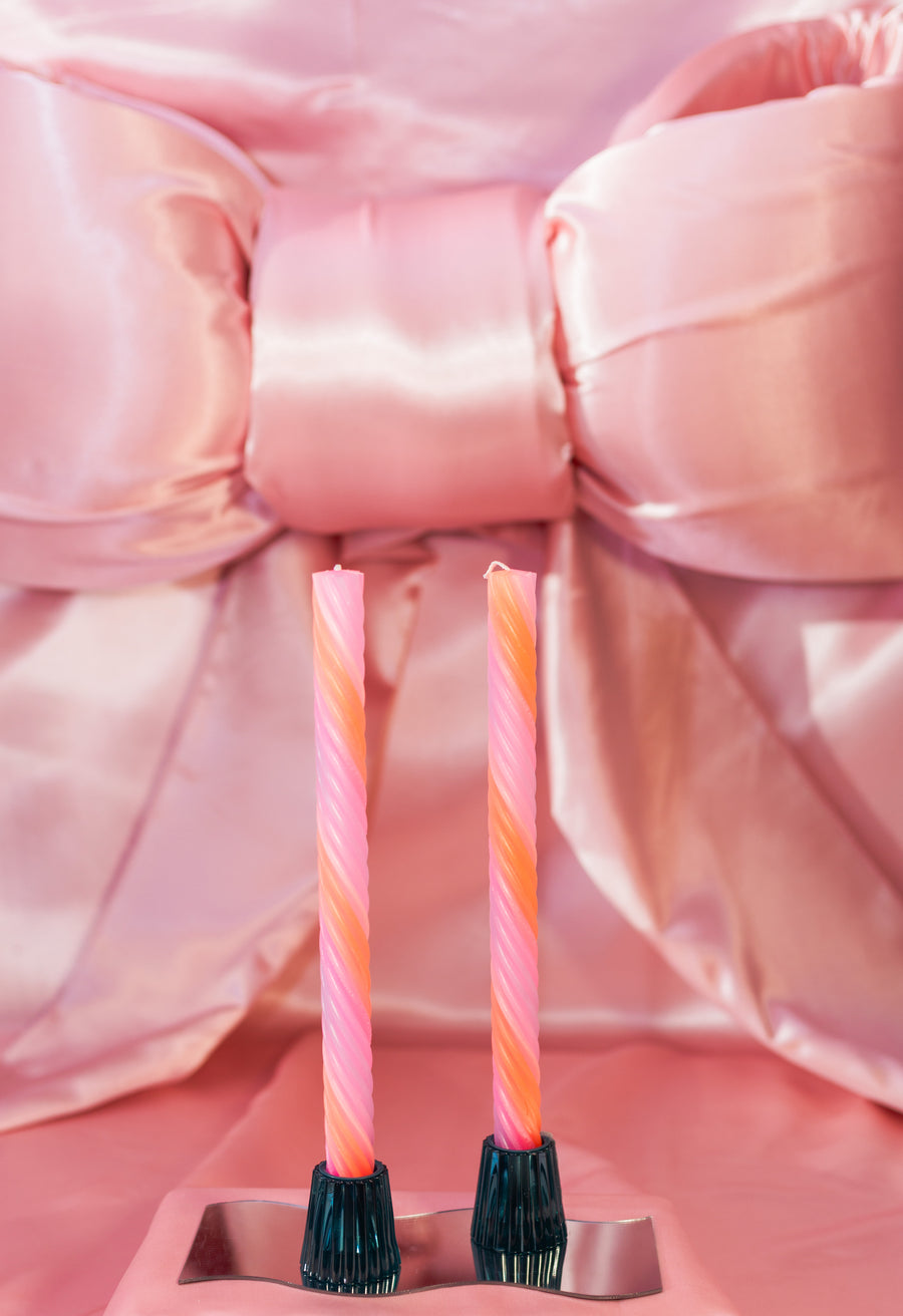 Rope Candle - Orange/Pink