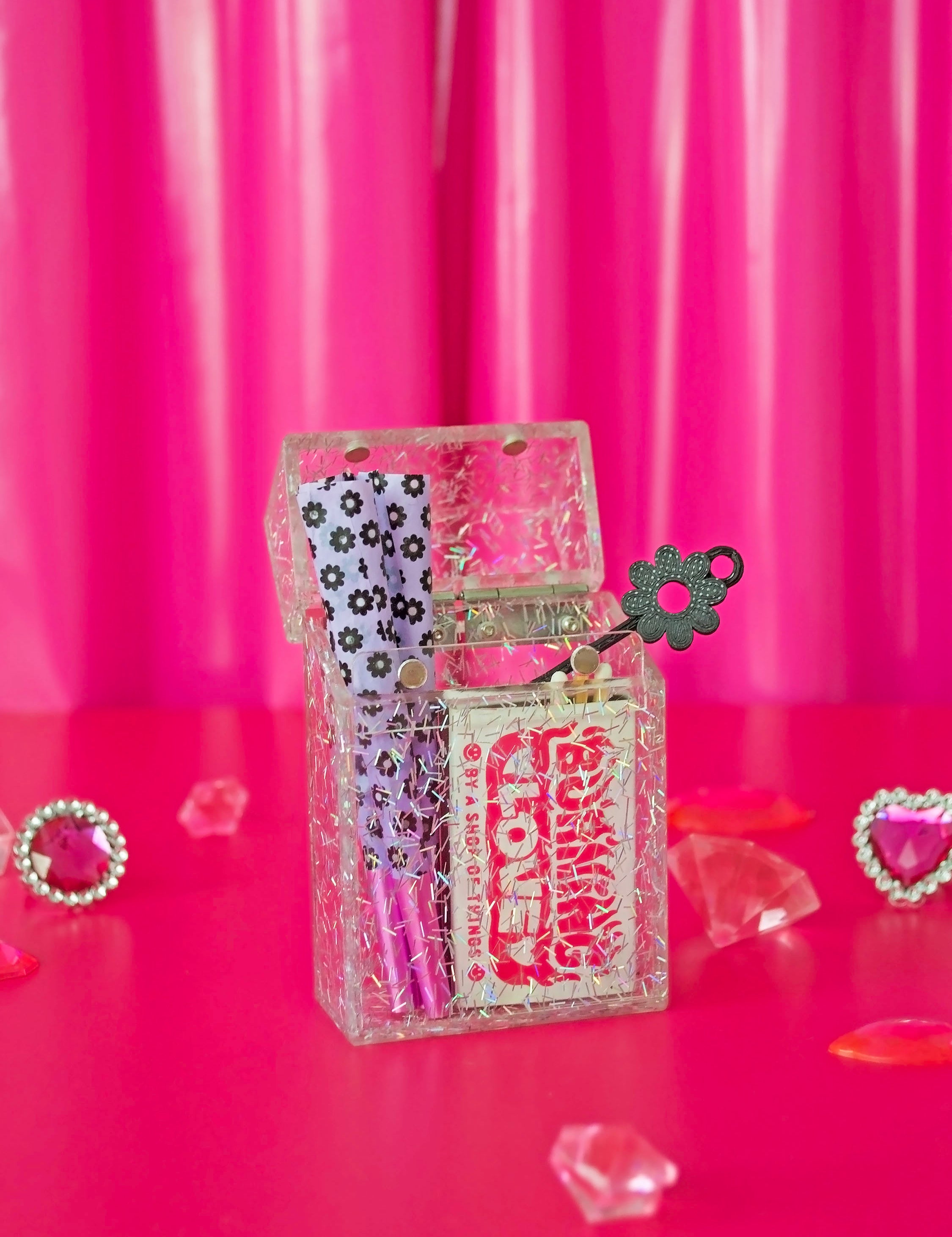 Pink Glitter Cigarette Box