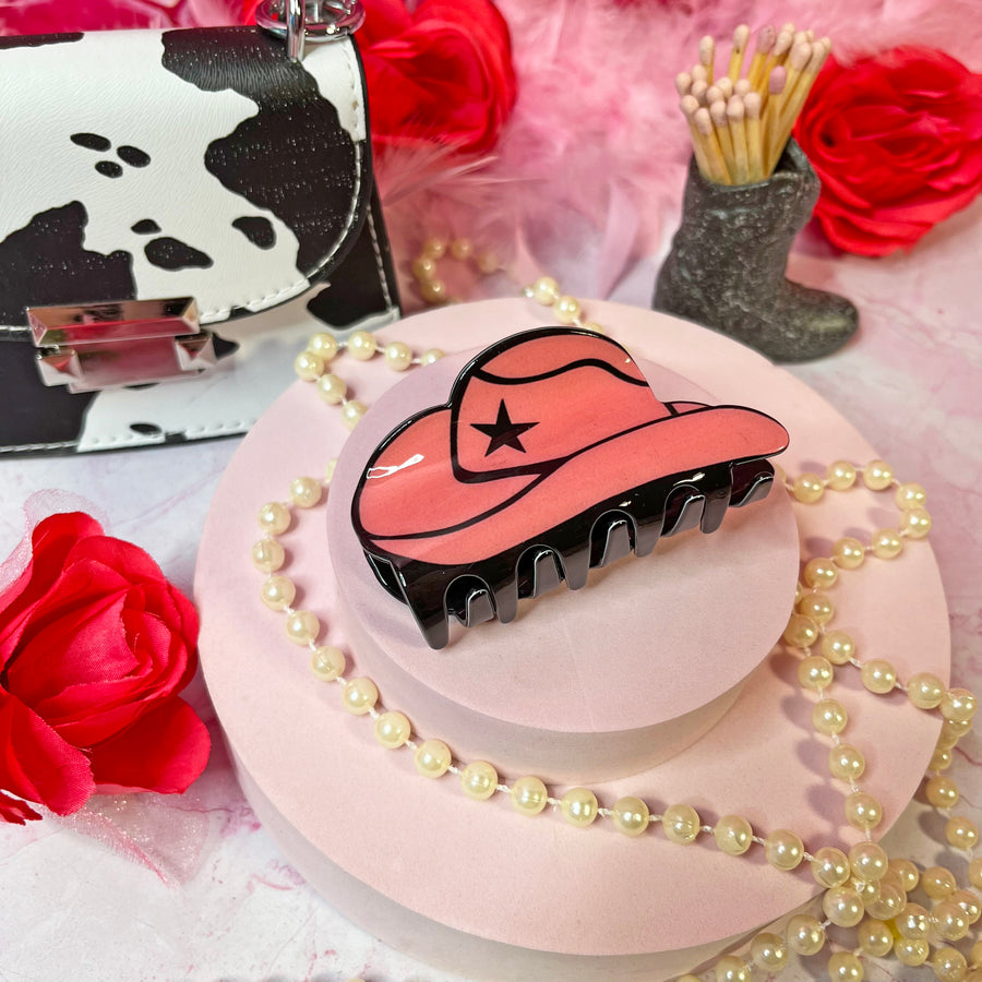 Cowboy Hat Clip- Pink